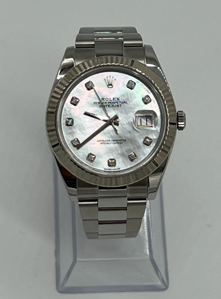 Date just diamond mother of pearl dial 41mm