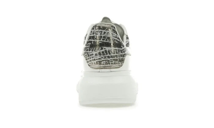 Oversized bianco argento coccodrillo