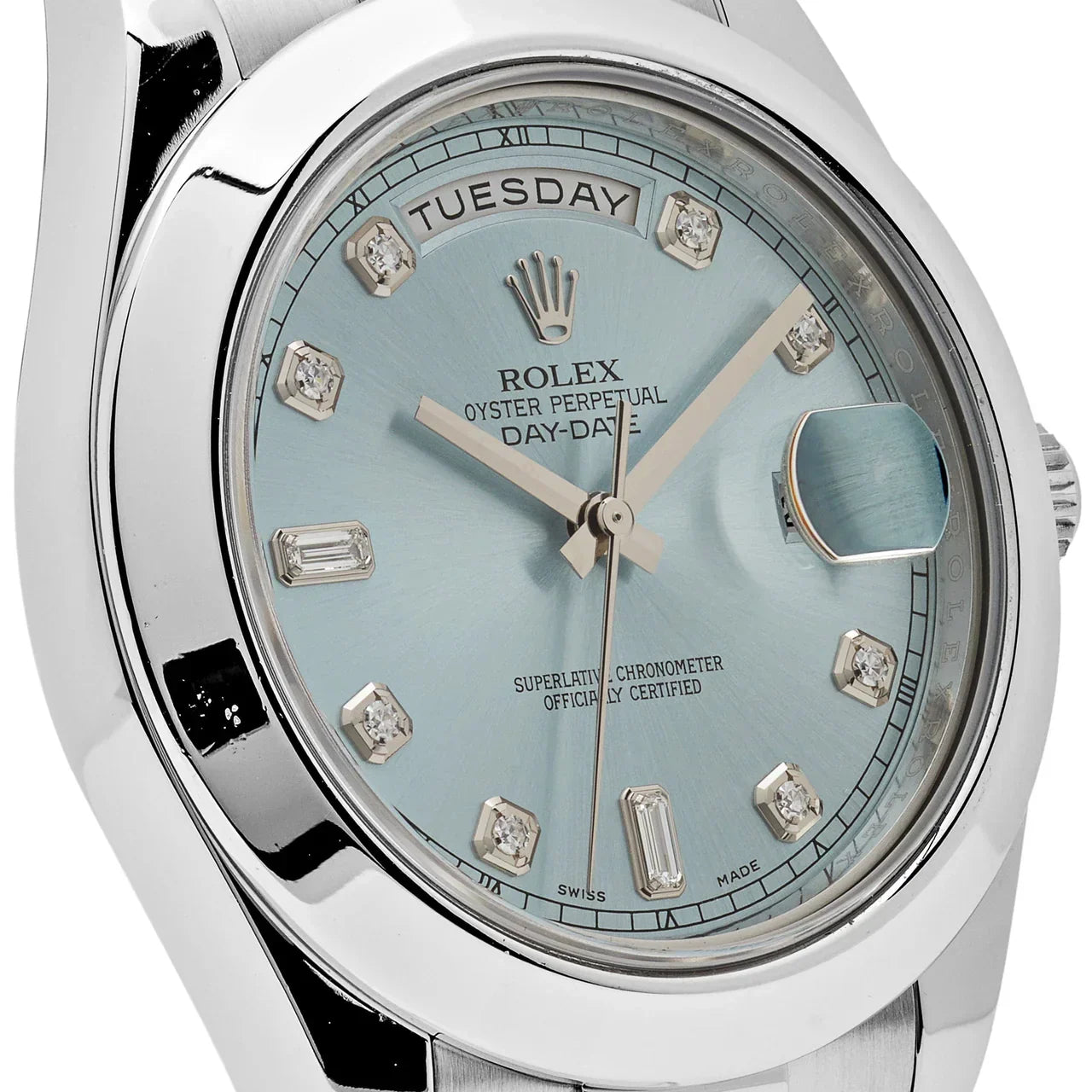 Day-Date II 218206 Platinum Blue Diamond Dial