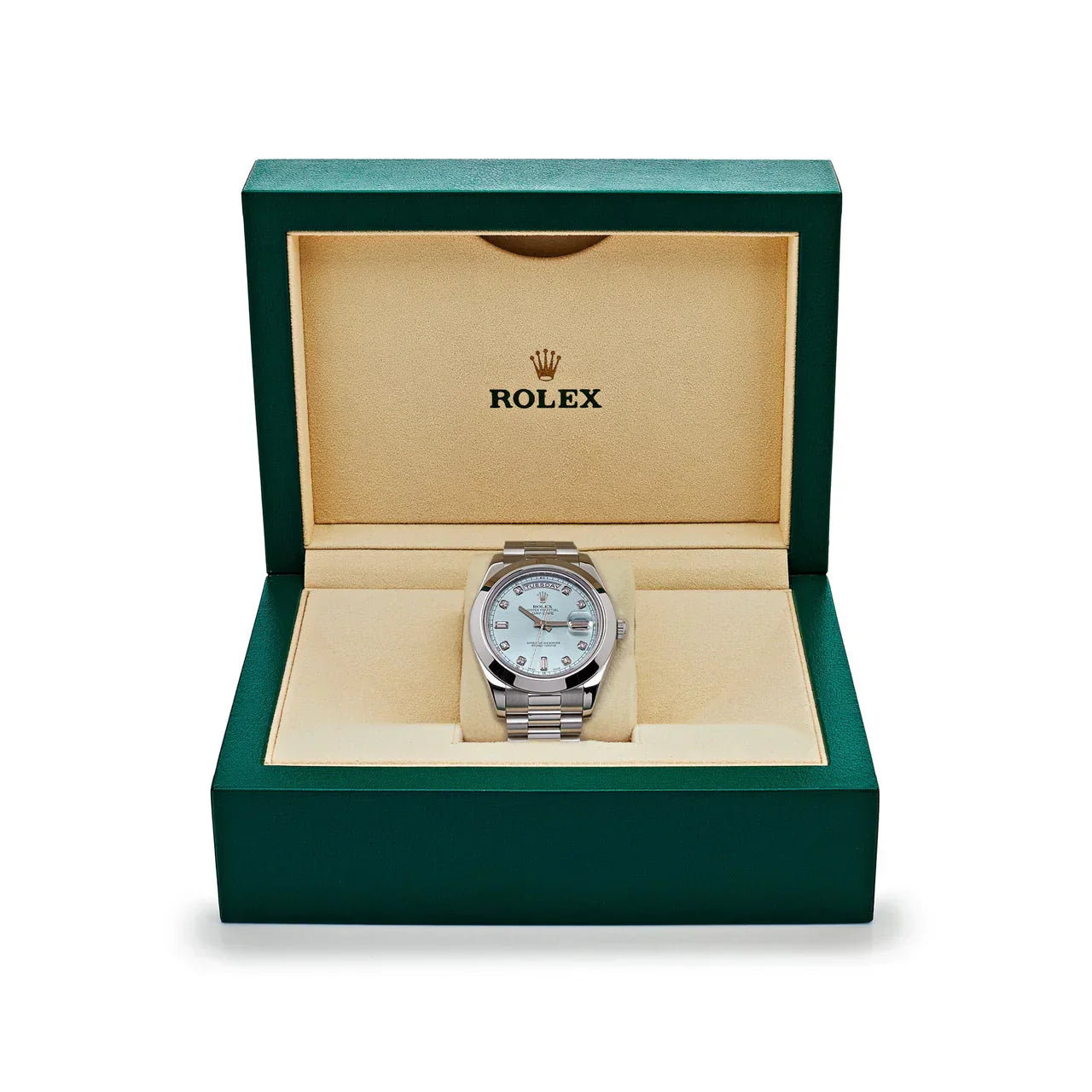 Day-Date II 218206 Platinum Blue Diamond Dial