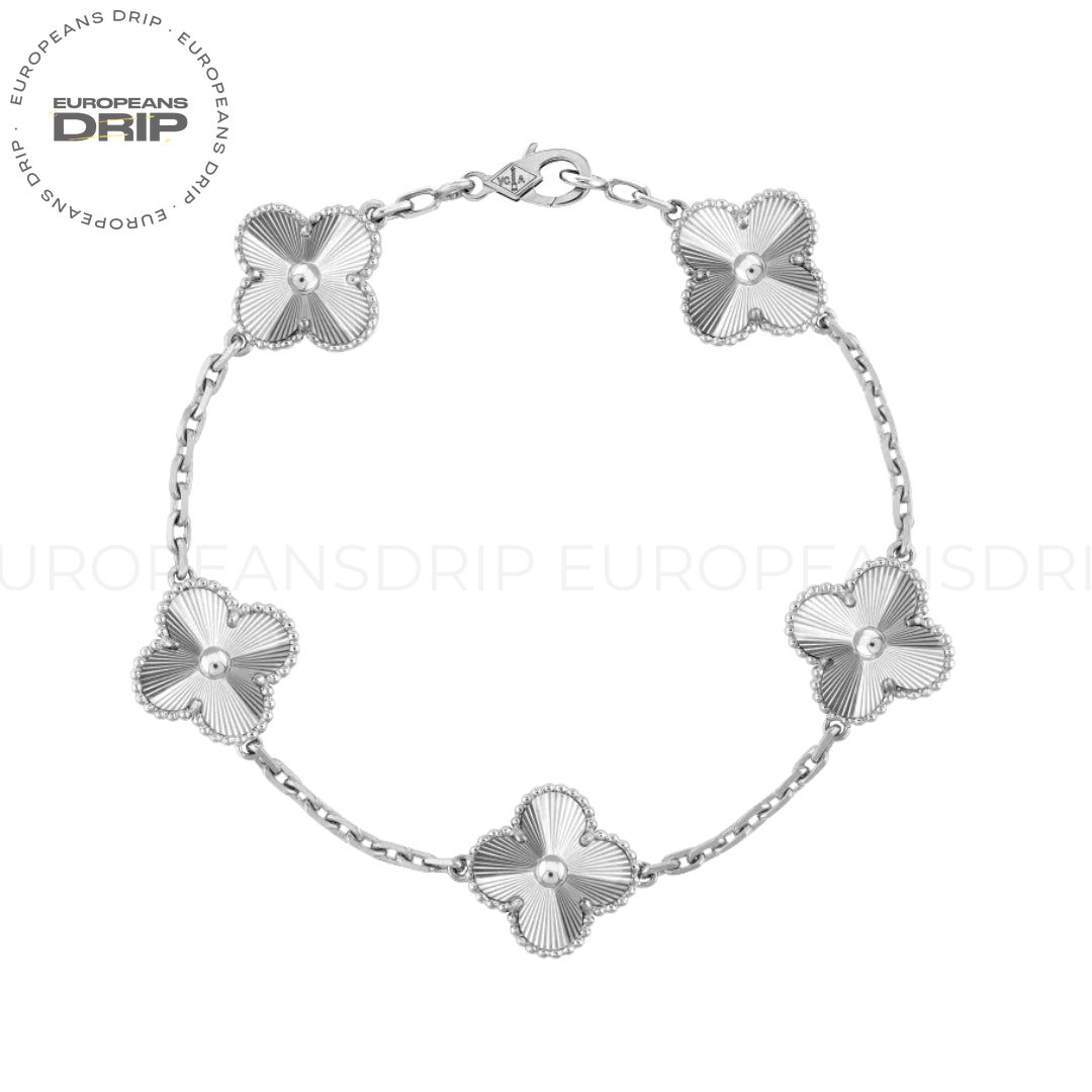 Alhambra Bracelet, 5 Motifs White Gold