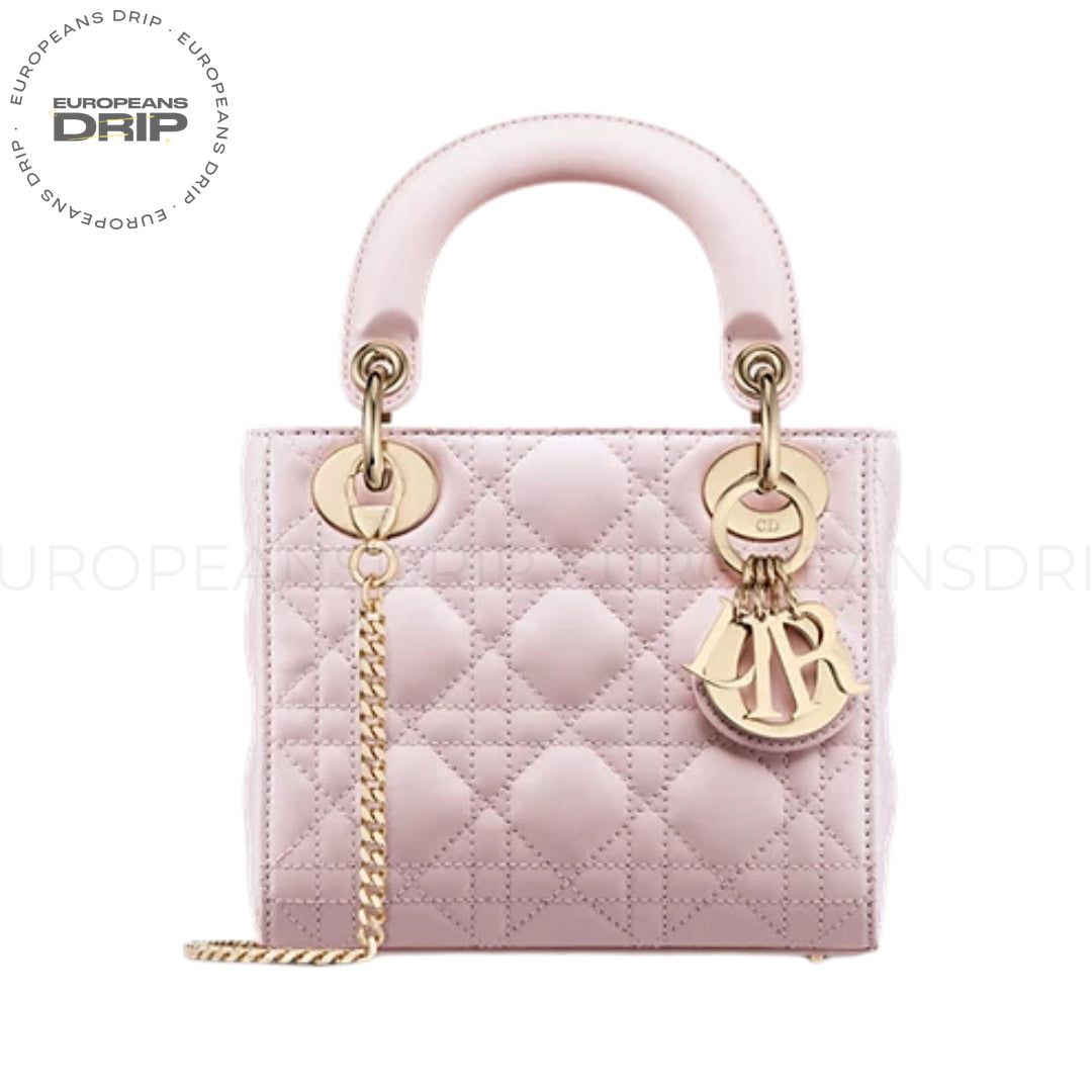 Lambskin Cannage Pink cipria 24 cm