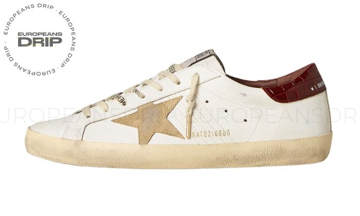 Super-Star Red croc-print leather heel tab