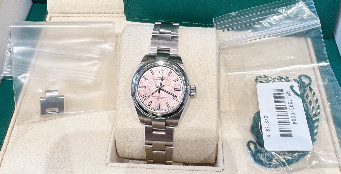 Oyster perpetual pink dial 28mm
