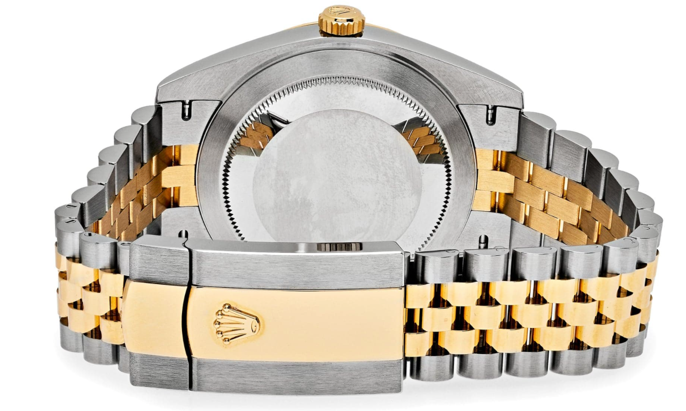 Date just yellow gold silver dial 41mm
