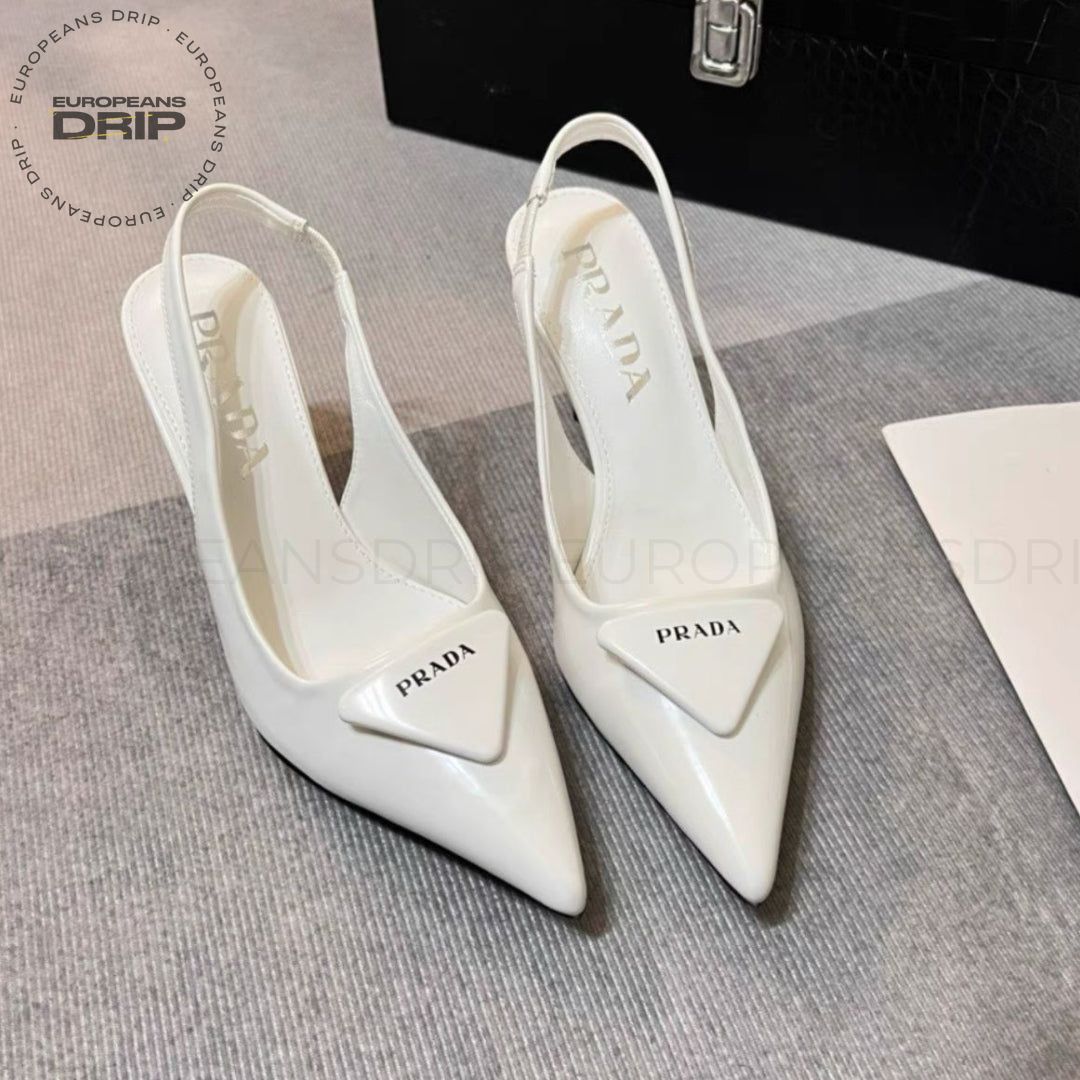 Fabric Mesh Slingback White