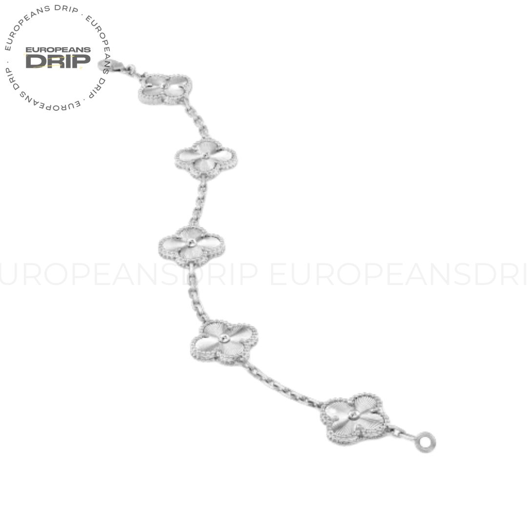 Alhambra Bracelet, 5 Motifs White Gold