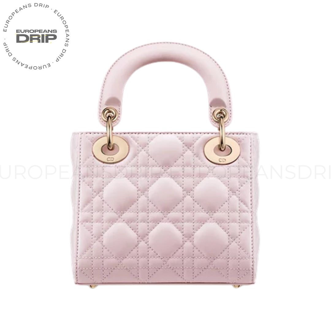 Lambskin Cannage Pink cipria 24 cm