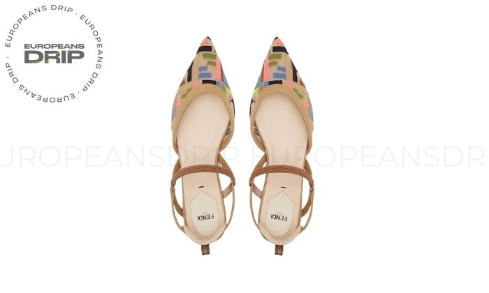 Ballet Flats Mesh Multicolor with Heel Low