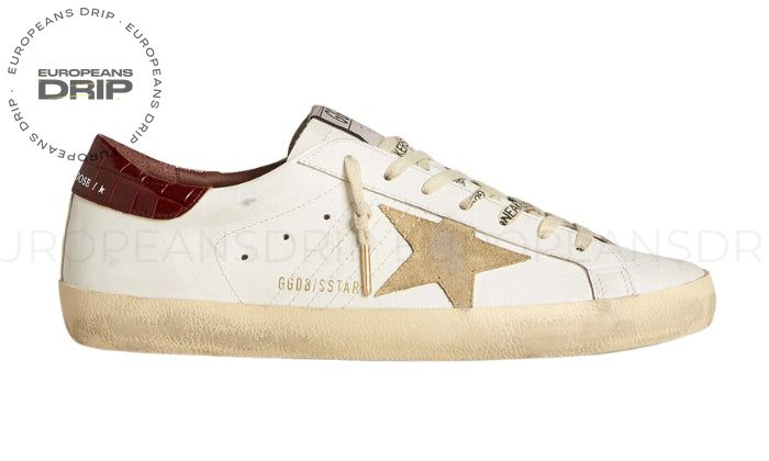 Super-Star Red croc-print leather heel tab