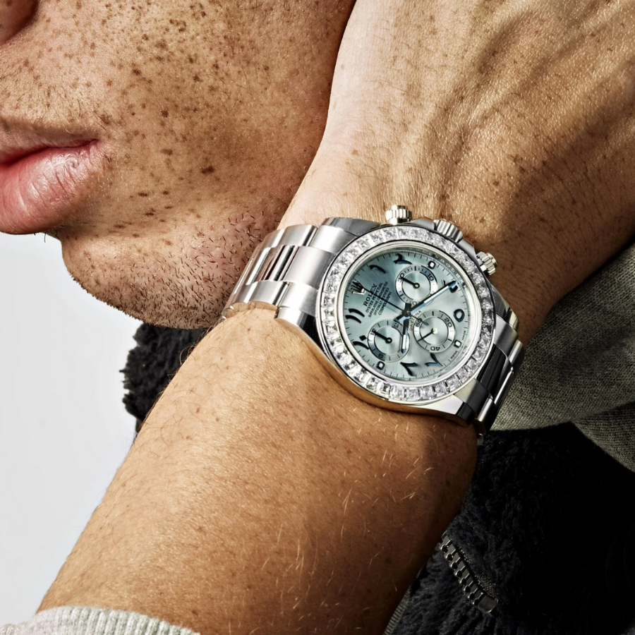 Daytona diamond ice blue arabic dial 40mm