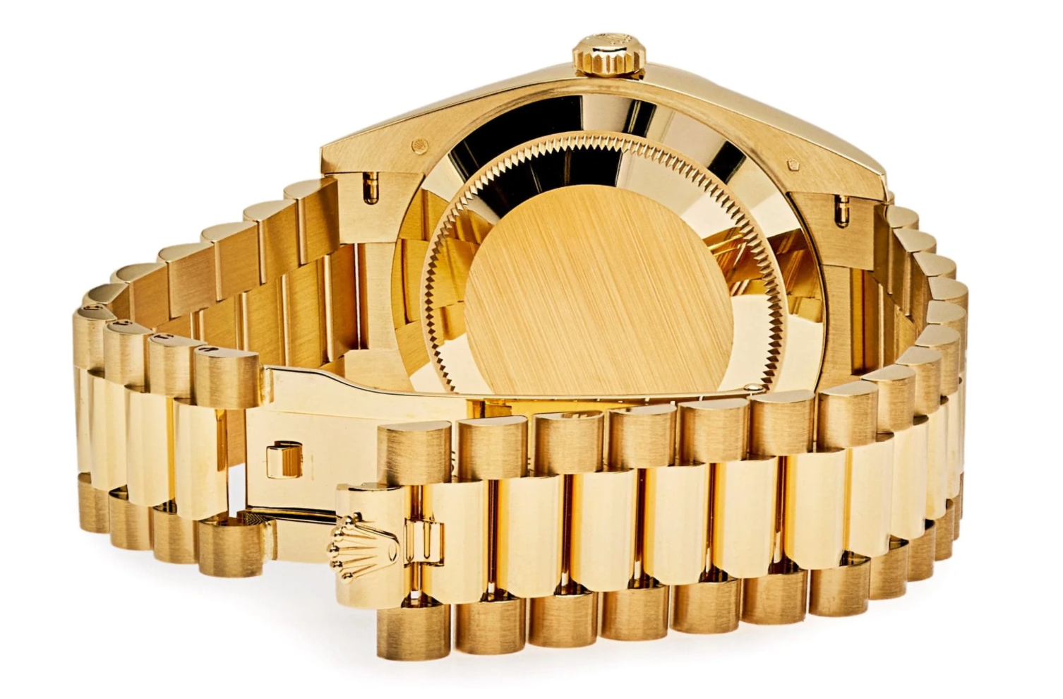 Day-date yellow gold black diagonal dial 40mm