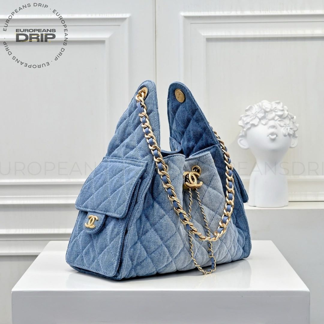 Bag Small Denim Lavato 22 cm