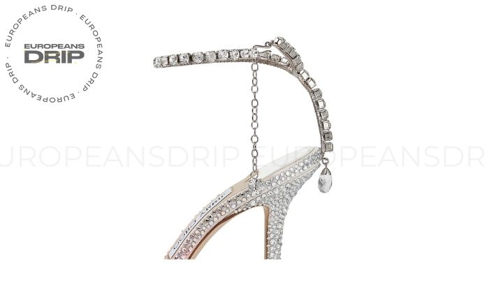 Candy Pink Satin Pumps with Crystals Sale Price1,795 €