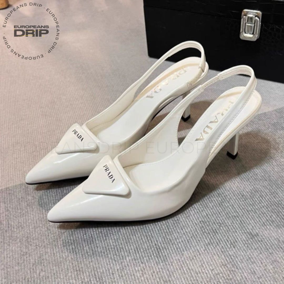 Fabric Mesh Slingback White