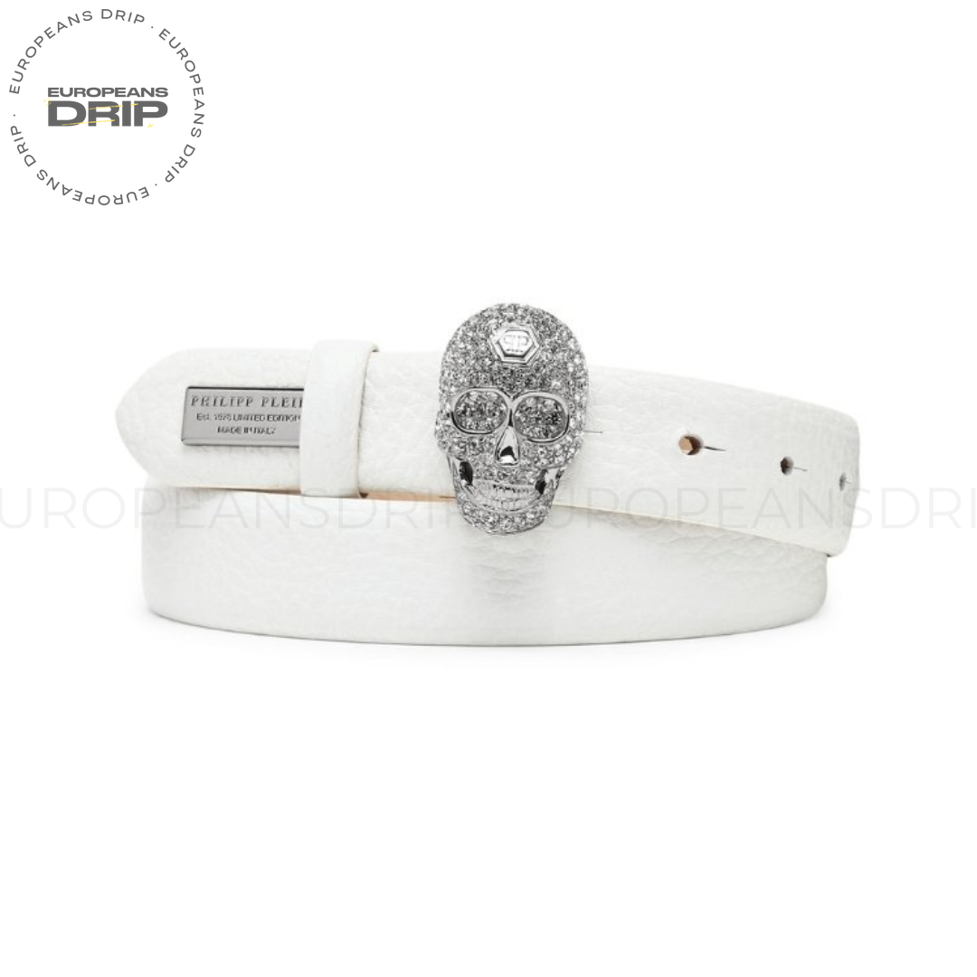 Belt Leather Skull with Crystals