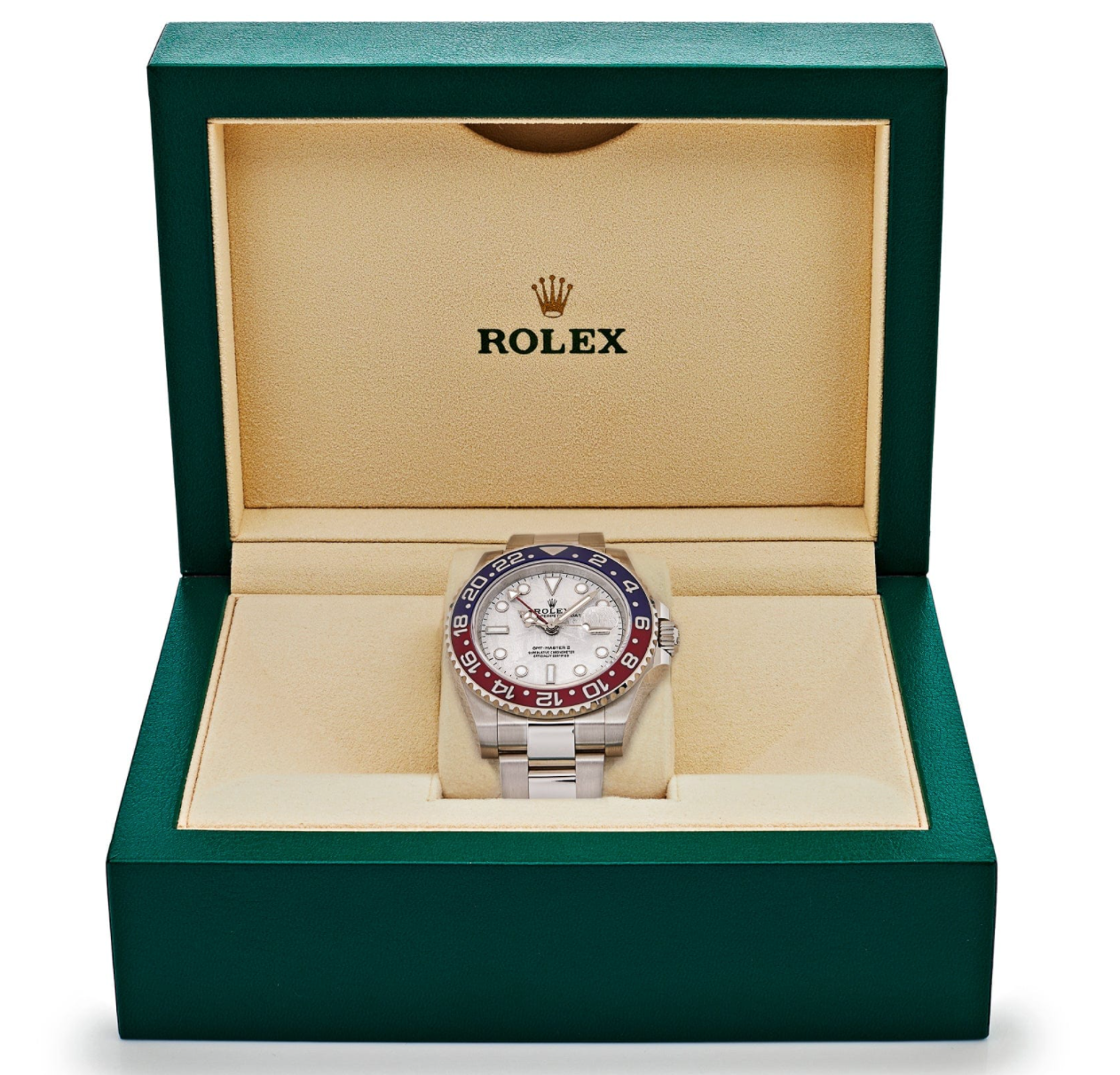 Gmt-master ii white gold meteorite dial 40mm