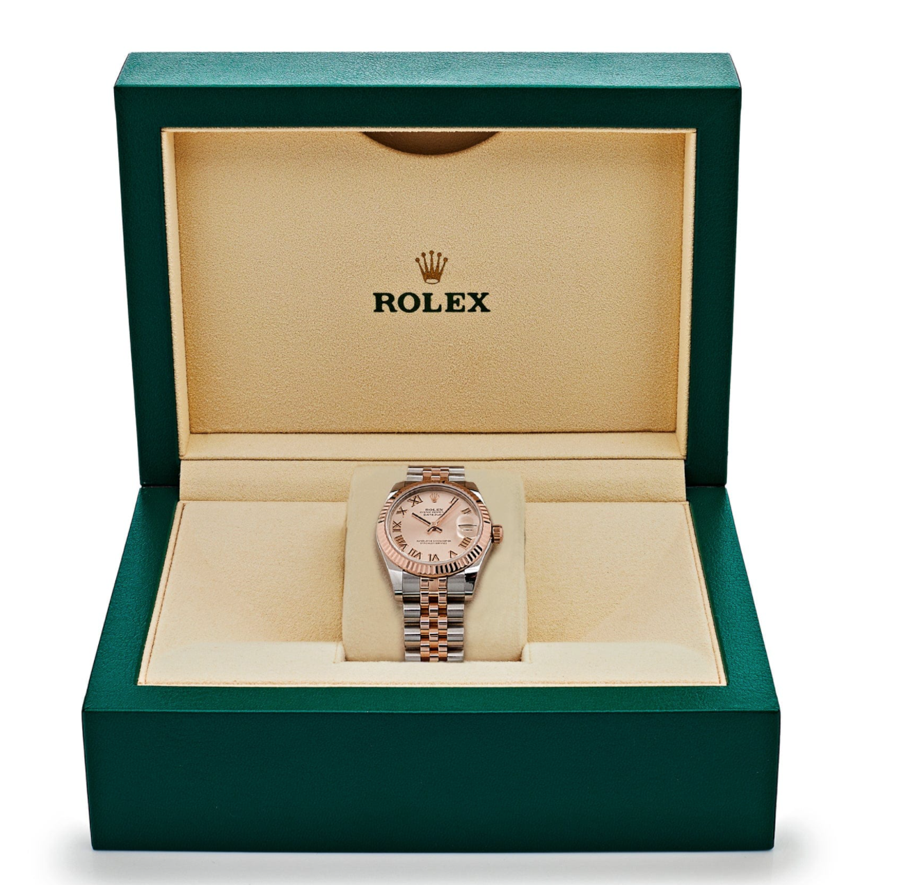 Date just ladies rose gold sundust dial 31mm