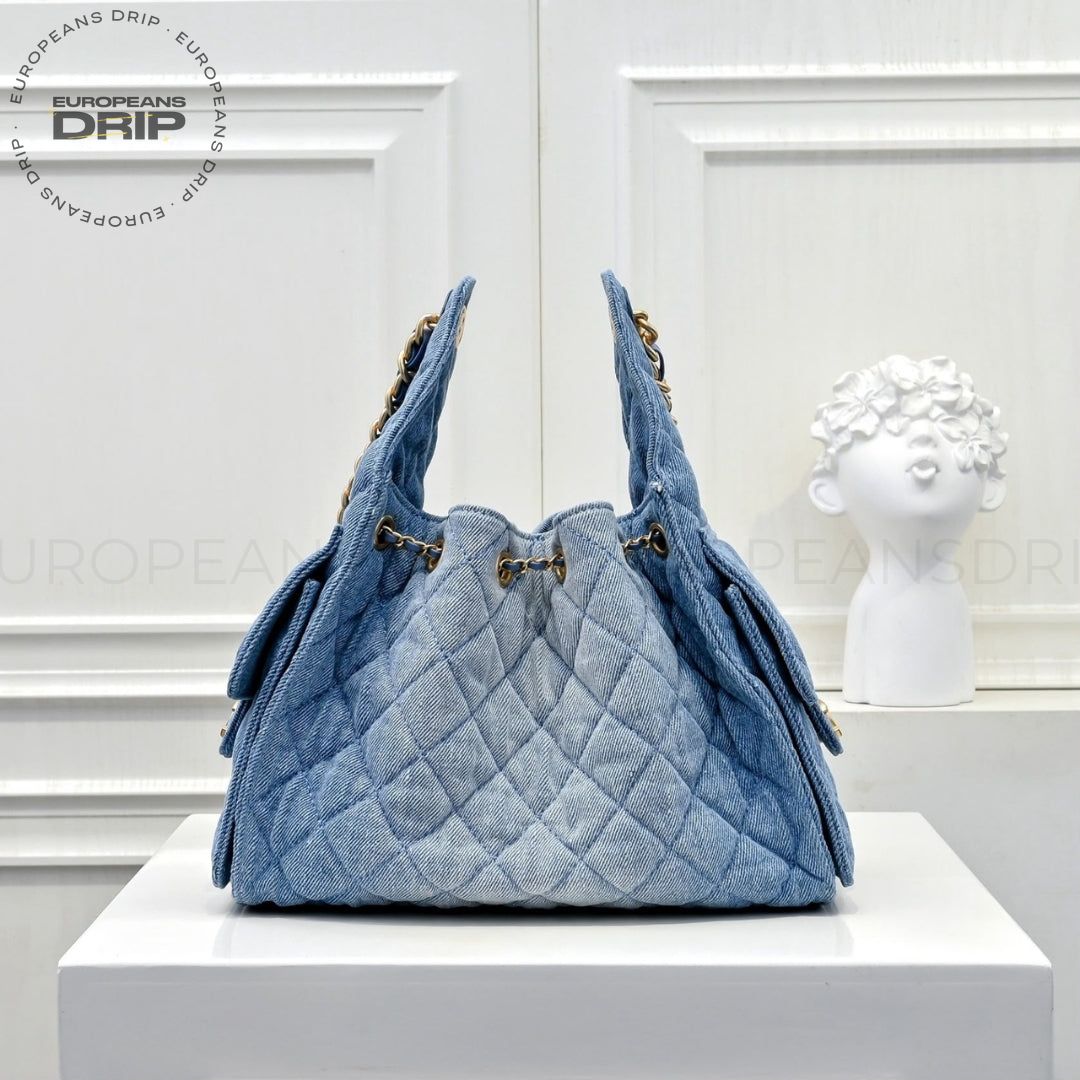 Bag Small Denim Lavato 22 cm