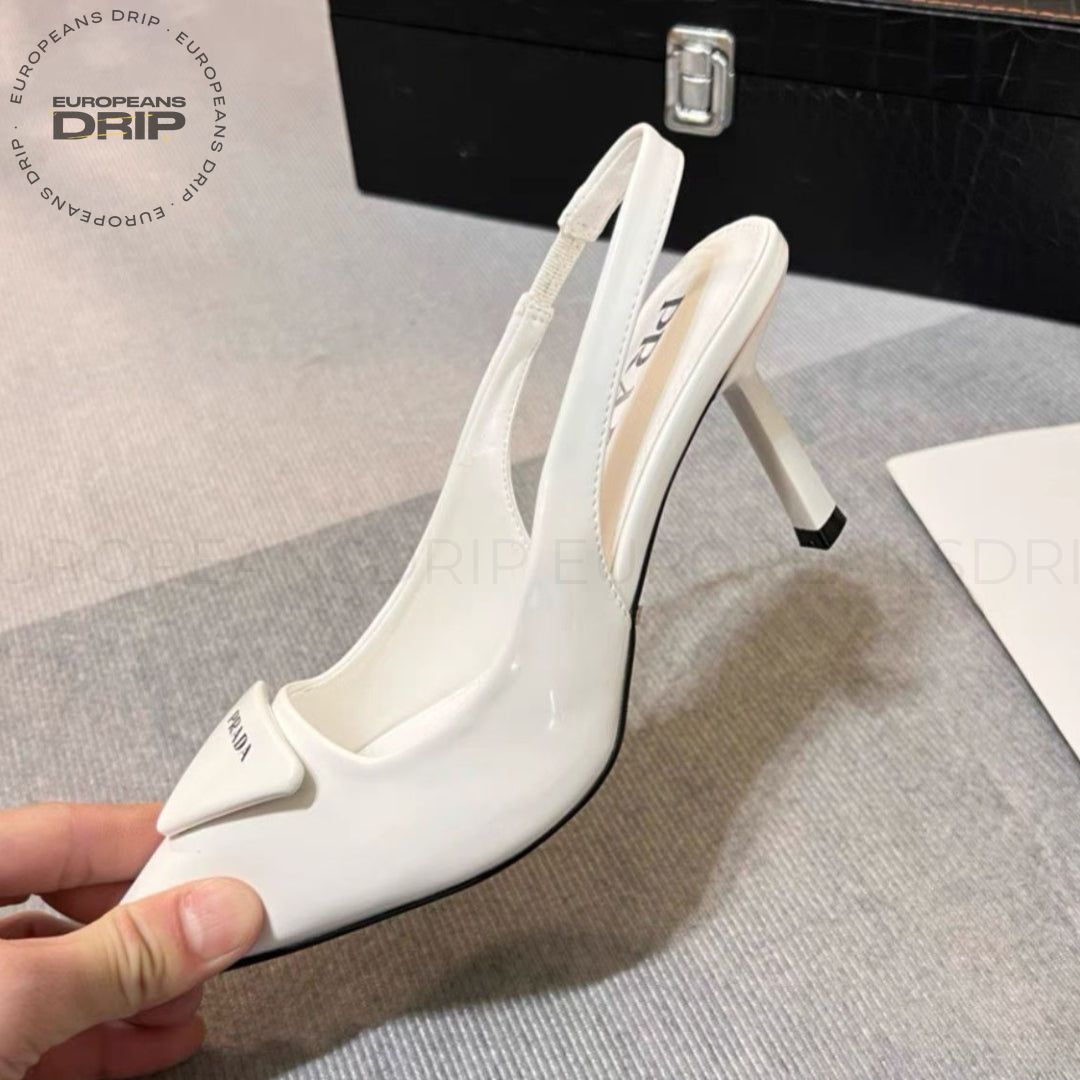 Fabric Mesh Slingback White