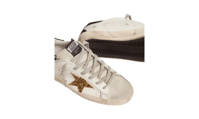 Nappa Leather With Gold And Black Glitter Details