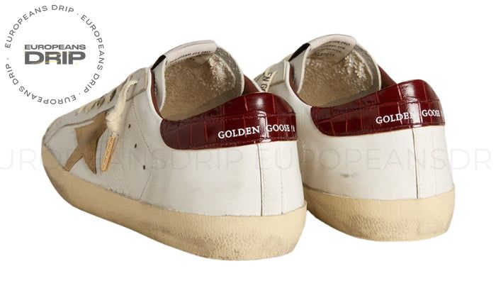 Super-Star Red croc-print leather heel tab