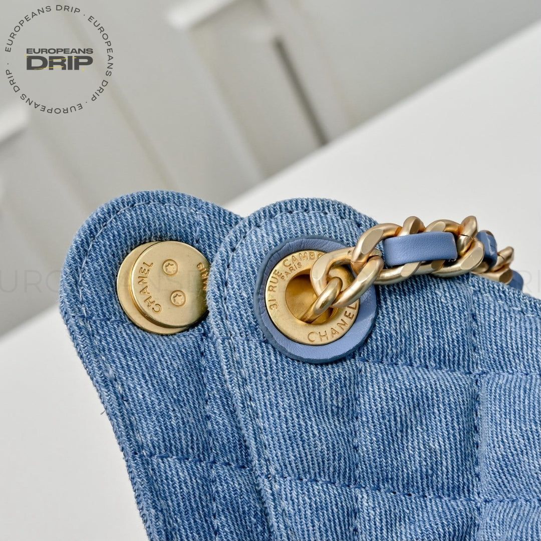 Bag Small Denim Lavato 22 cm