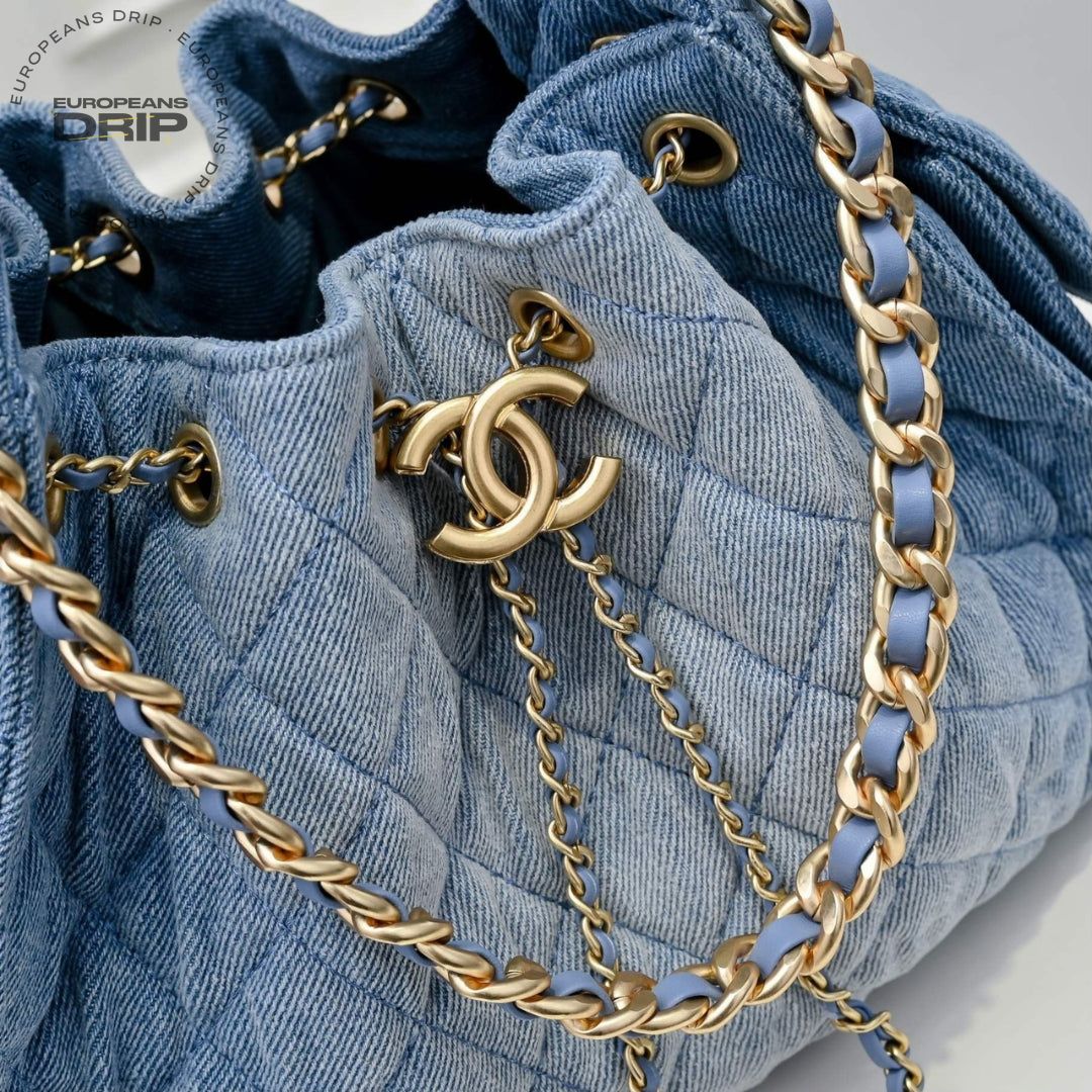 Bag Small Denim Lavato 22 cm