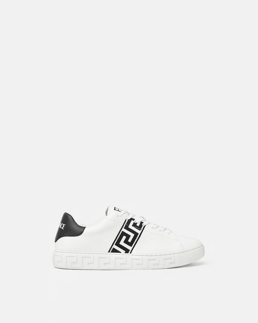 Greca Embroidered Nylon Black White