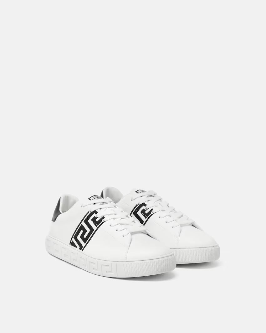 Greca Embroidered Nylon Black White