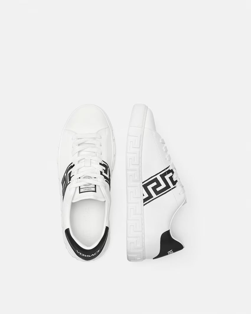 Greca Embroidered Nylon Black White