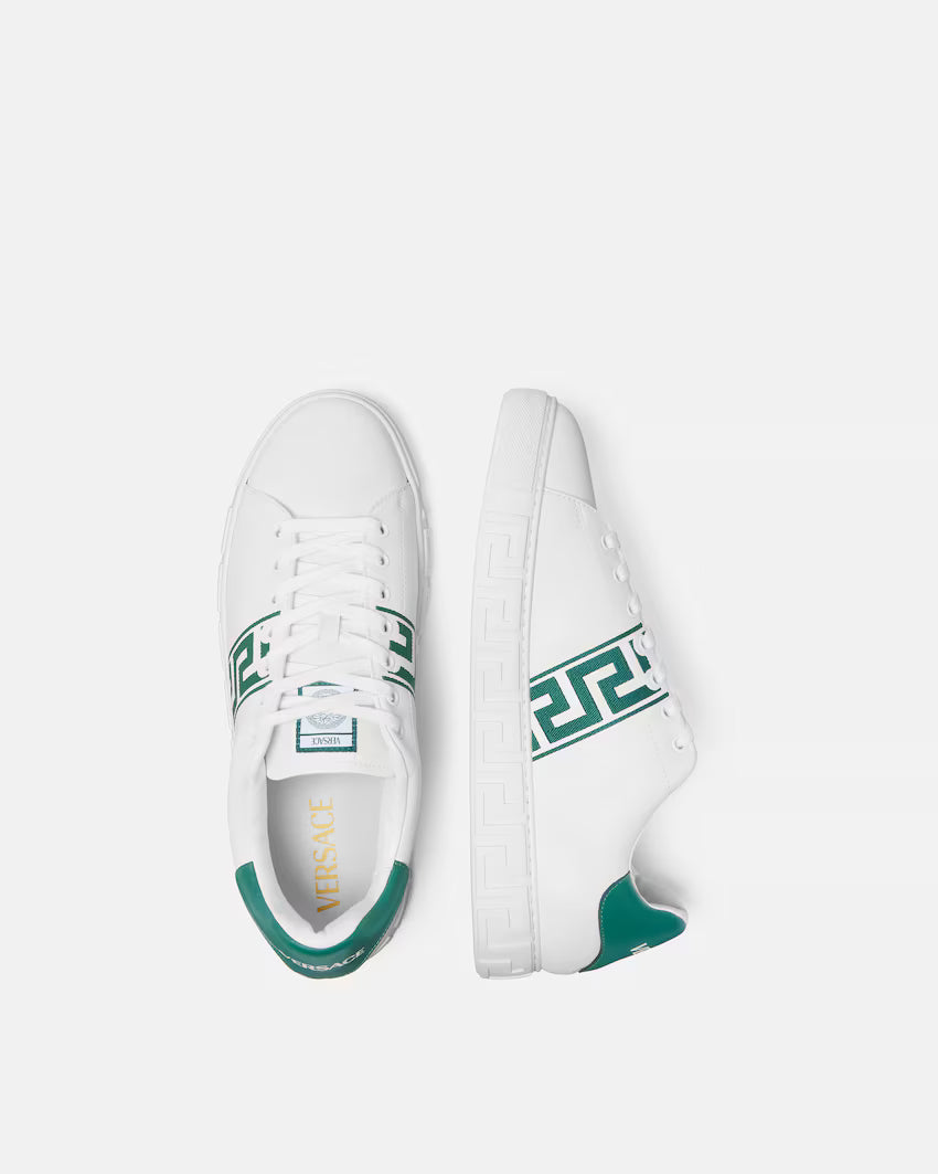 Greca Embroidered Nylon White Green