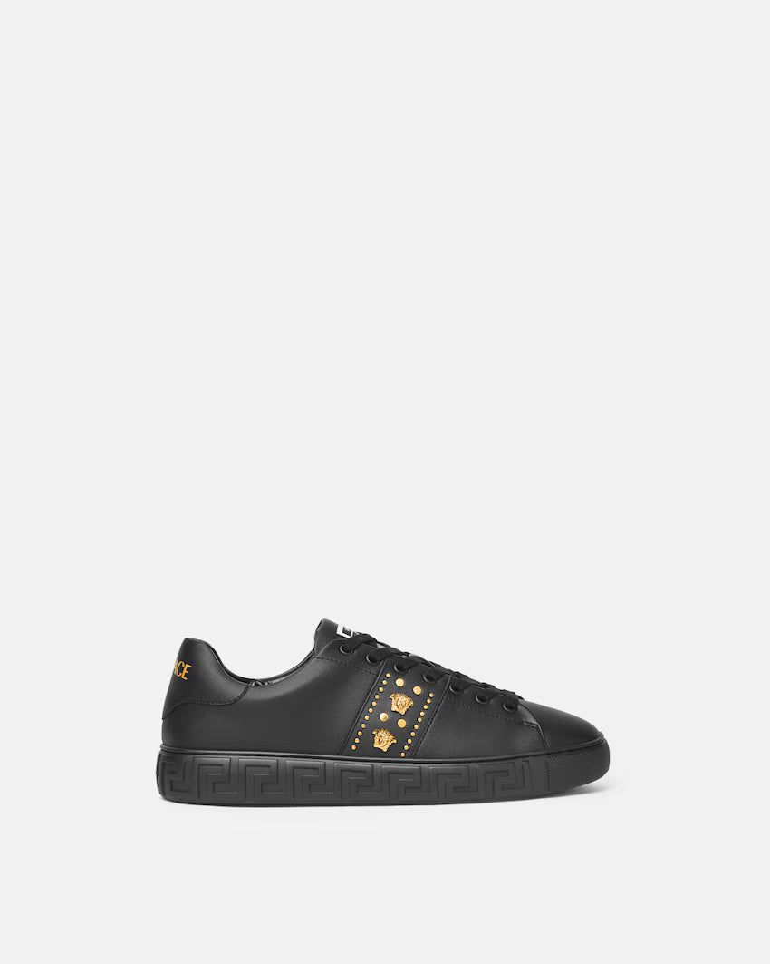 Greca Embellished Nylon Black Gold