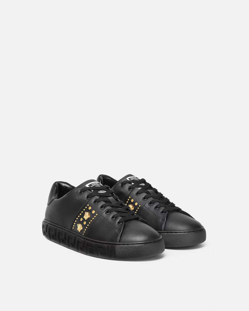Greca Embellished Nylon Black Gold