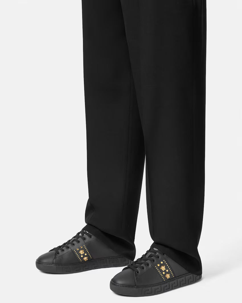 Greca Embellished Nylon Black Gold