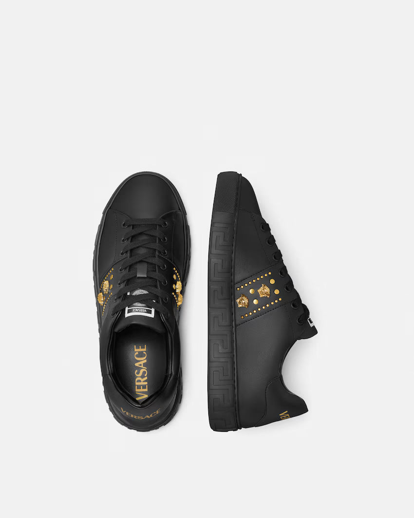 Greca Embellished Nylon Black Gold