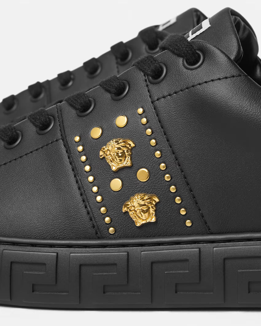 Greca Embellished Nylon Black Gold