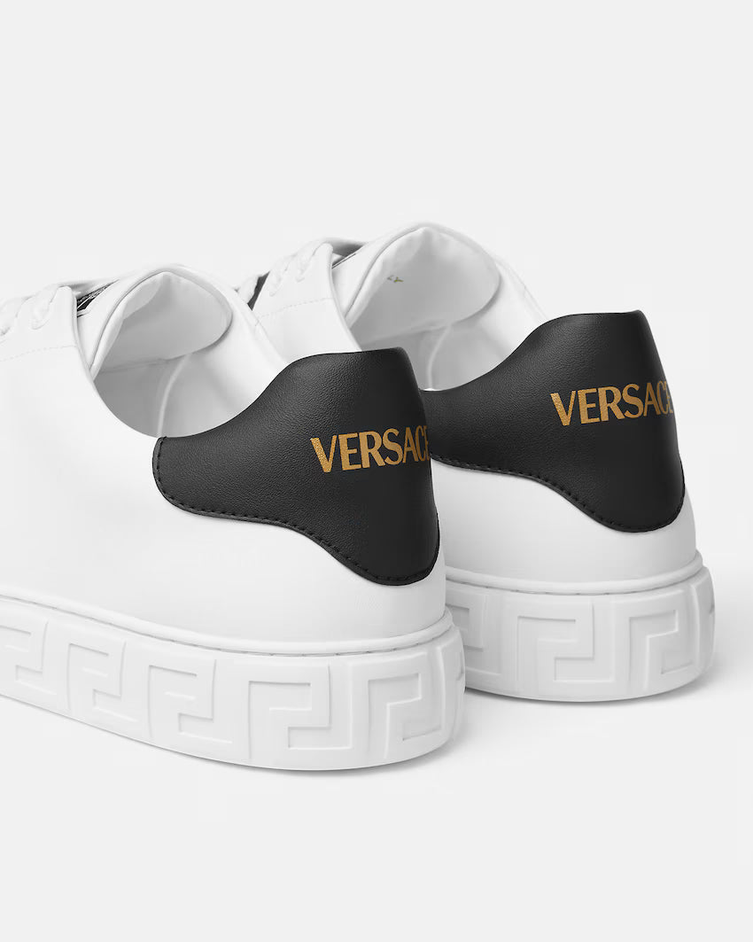 Greca Embellished Nylon Black White