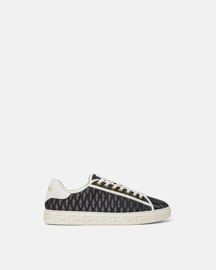 Greca Jacquard Canvas Black White