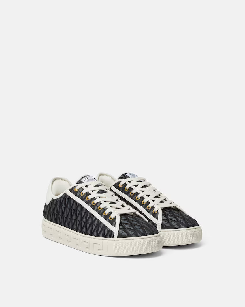 Greca Jacquard Canvas Black White