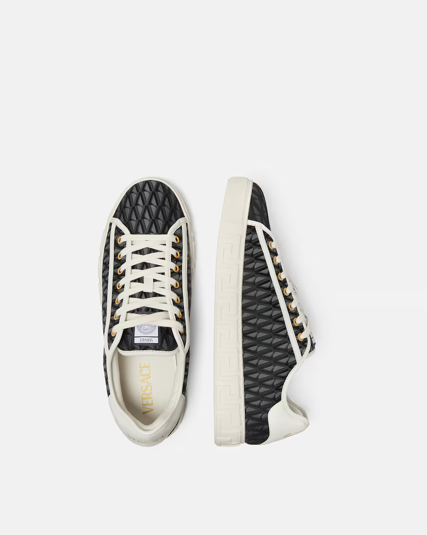 Greca Jacquard Canvas Black White
