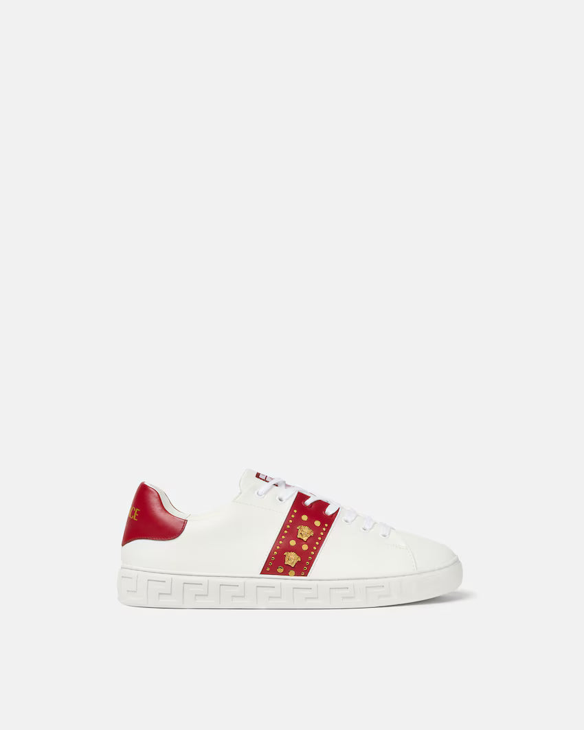 Greca Embellished White Red