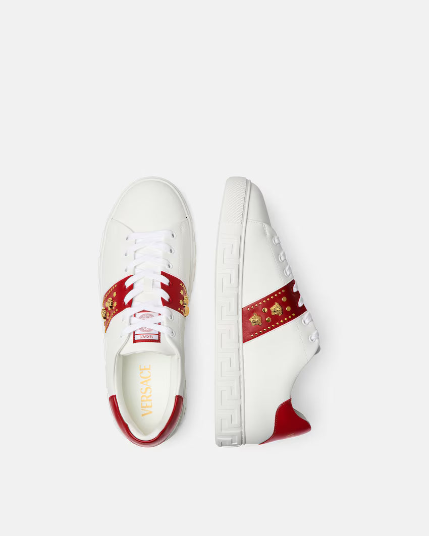 Greca Embellished White Red