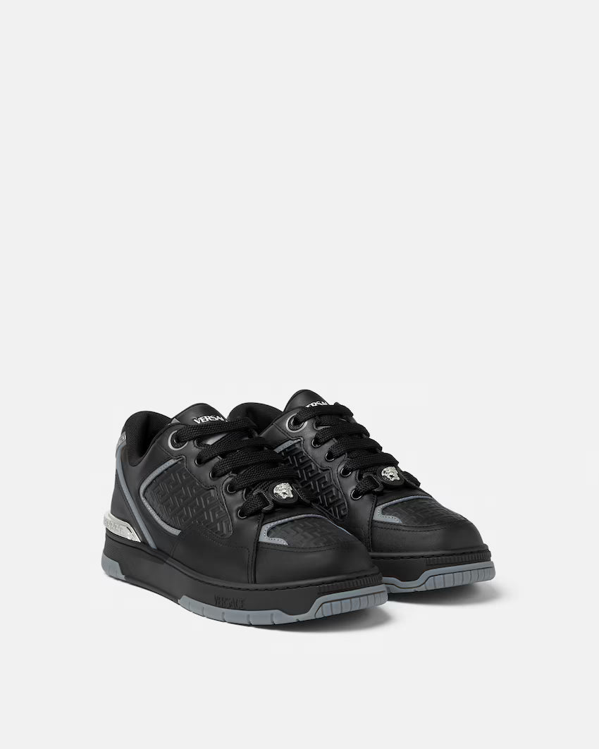 Biggie Basket Leather Black Silver