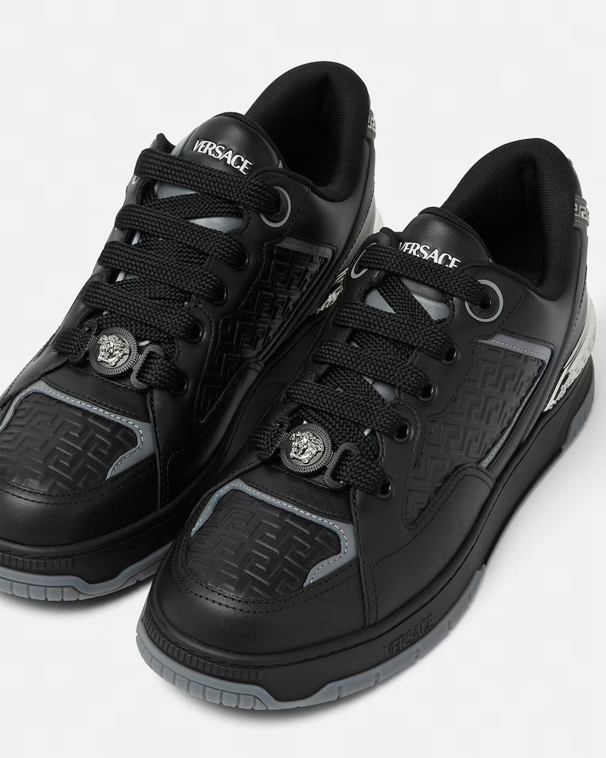 Biggie Basket Leather Black Silver