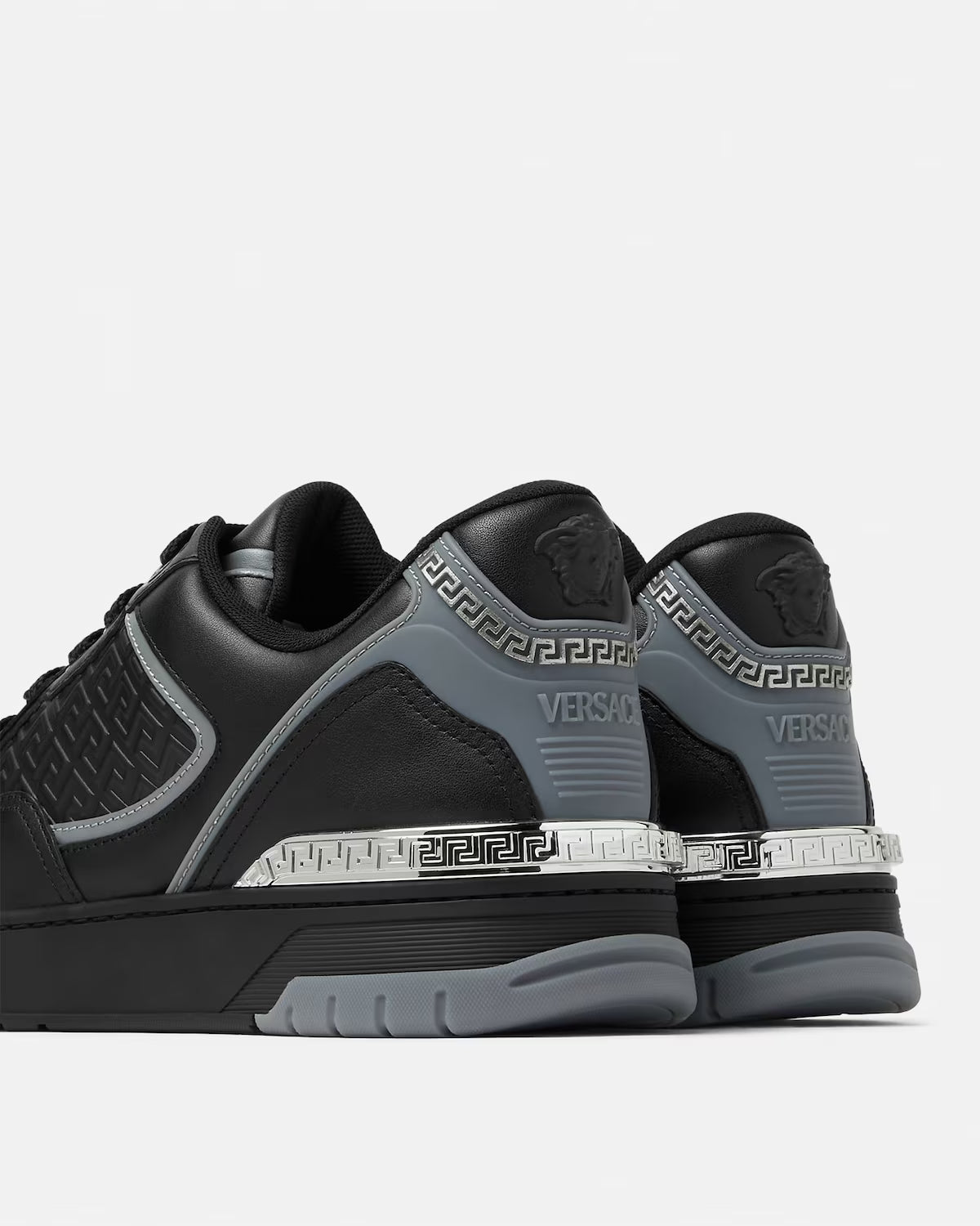 Biggie Basket Leather Black Silver