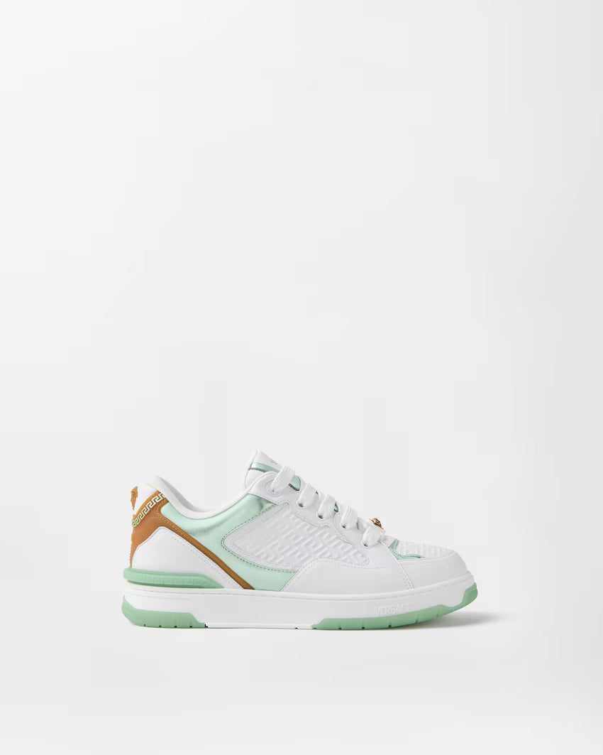 Biggie Basket Leather White Green