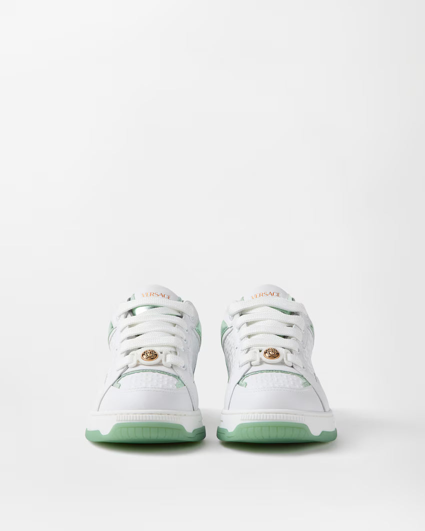 Biggie Basket Leather White Green