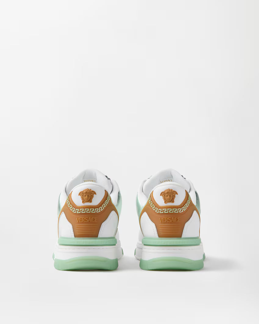 Biggie Basket Leather White Green