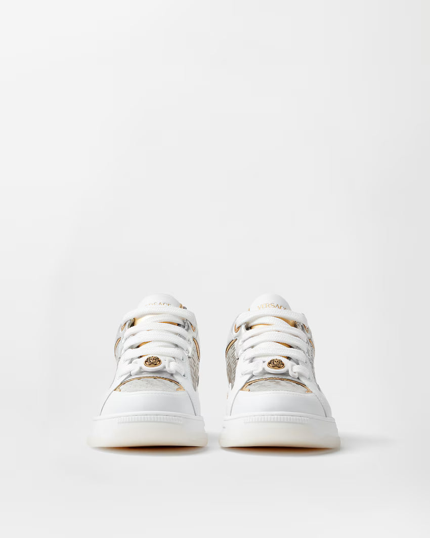Biggie Basket Metallic Leather Silver Gold